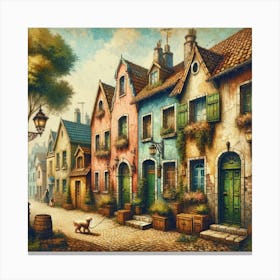 Street Scene Art Print 1 Canvas Print