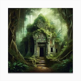 Angkor Temple In The Jungle 4 Canvas Print