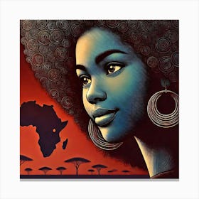 African Woman With Afro Canvas Print