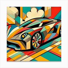 A Picasso Inspired Portrait Of A Futuristic Automobile 2 Canvas Print