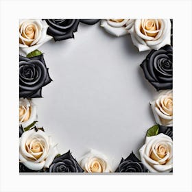 Black And White Roses 15 Canvas Print