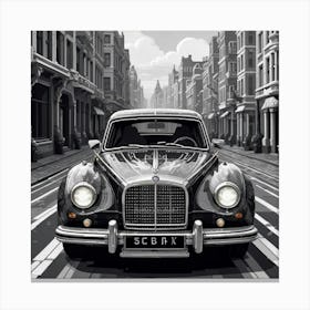 Classic Car On The Street Canvas Print