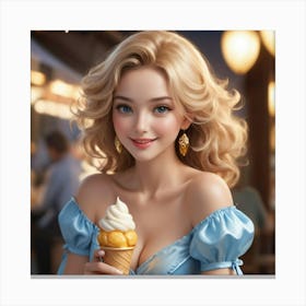 Ice Cream Girl 3 Canvas Print