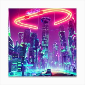 sci-fi sign, cyberpunk, vaporwave, vaporwave art, Arizona drink, sign Canvas Print