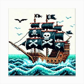 8-bit pirate ship 1 Canvas Print