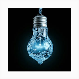 Light Bulb With Water Canvas Print