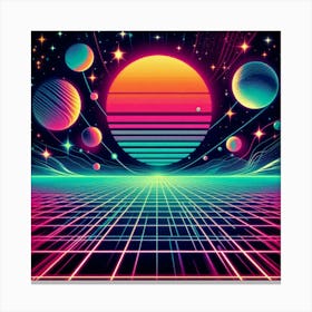 Retro Futuristic Elements,Retro Futuristic Background,Retro Futuristic Templates (9) Canvas Print