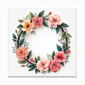 Floral Wreath 11 Canvas Print