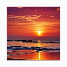 Sunset At The Beach 218 Canvas Print