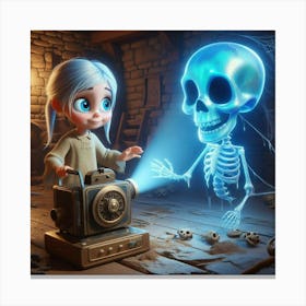 Are you real, Glowing Skeleton? Canvas Print