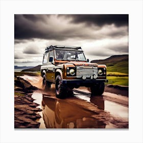 Land Rover Car Automobile Vehicle Automotive British Brand Logo Iconic Quality Reliable (1) Canvas Print