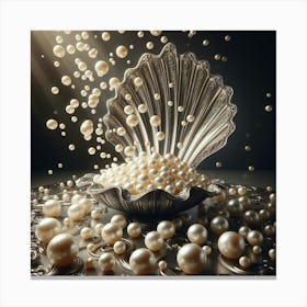 Pearls In A Shell 6 Canvas Print