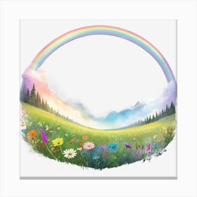 Rainbow In The Meadow Canvas Print