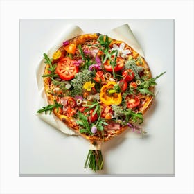 Pizza With Vegetables Canvas Print