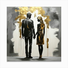 Gold And Black Canvas Print