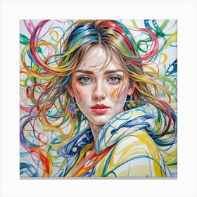 Colorful Girl Canvas Print