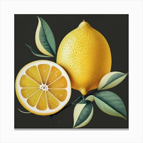 Lemons And Leaves Canvas Print