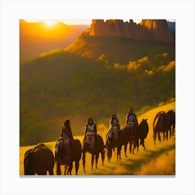 Sunset In The Desert 1 Canvas Print