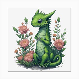 Green Dragon (5) Canvas Print