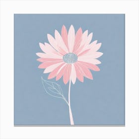 A White And Pink Flower In Minimalist Style Square Composition 46 Canvas Print
