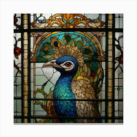 Peacock Stained Glass 3 Canvas Print