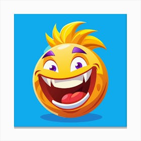 Yellow Emoji Smiley Face With Big Smile 2 Canvas Print