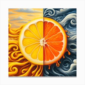 Half Lemon Half Orange Canvas Print