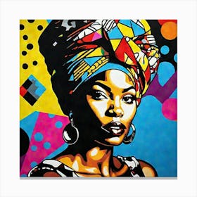 African Woman With Turban 5 Canvas Print