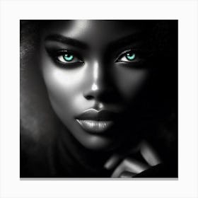 Black Woman With Green Eyes 40 Canvas Print