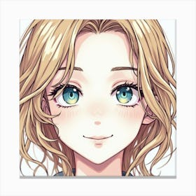 Anime Girl With Blue Eyes Canvas Print