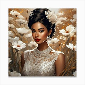 Portrait Of A Beautiful Woman Canvas Print