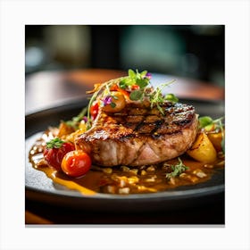 Steak On A Plate 4 Canvas Print