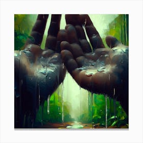 Hands In The Rain Canvas Print