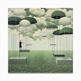 Umbrellas In The Sky 1 Canvas Print