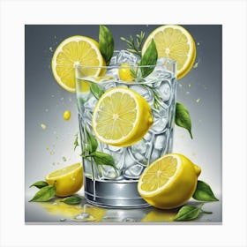 Illustrative Albedo Gin Lemons Art 2 Canvas Print