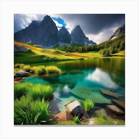 Lake In The Mountains 19 Canvas Print