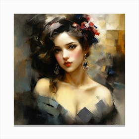 Woman With Earrings Canvas Print
