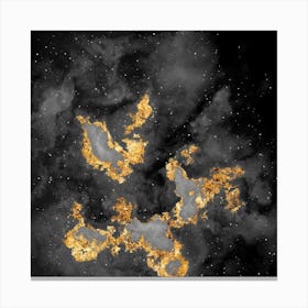 100 Nebulas in Space with Stars Abstract in Black and Gold n.024 Canvas Print