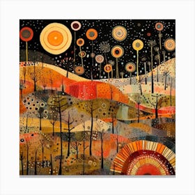 A Landscape in the Style of Vintage Collage Canvas Print