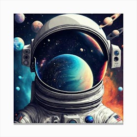 Astronaut In Space Canvas Print