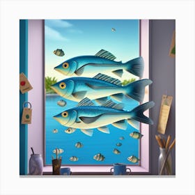 Fishes In The Window Canvas Print