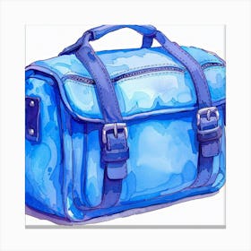 Blue Watercolor Bag Canvas Print