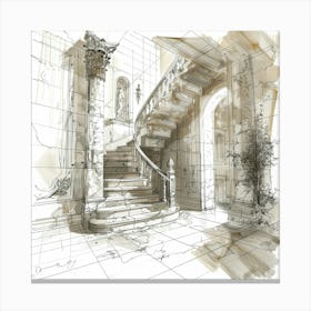 Stairway Sketch Canvas Print