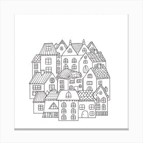 Houses In The Town Canvas Print