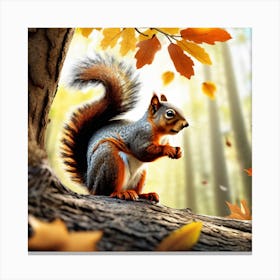 Squirrel In The Forest 369 Canvas Print