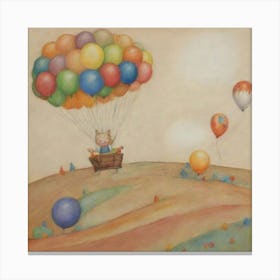 Teddy Bear And Balloons Canvas Print