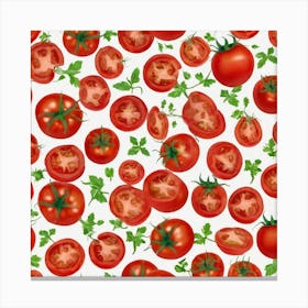 Seamless Pattern Of Tomatoes 1 Canvas Print