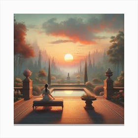 'Sunset In The Garden' Canvas Print