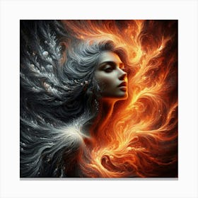 Woman In Flames Canvas Print