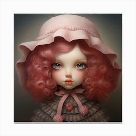 Little Girl With Pink Hair Canvas Print